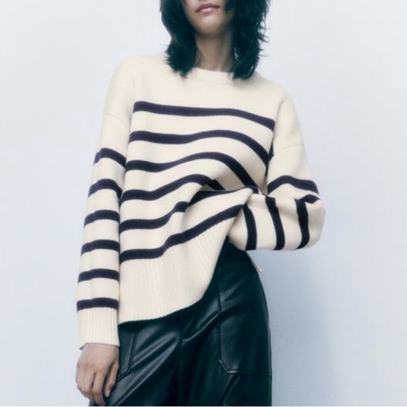 Zara - Striped Knit Sweater - Picture 2 of 7